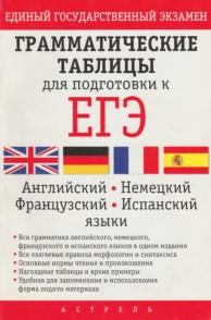 Грамматические таблицы для подготовки к ЕГЭ, английский, немецкий, французский и испанский языки, 2010
