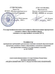 ОГЭ 2026, История, 9 класс, Кодификатор ОГЭ 2026, История, 9 класс, Кодификатор