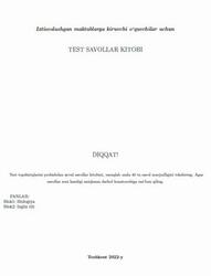 Test savollar kitobi, Biologiya, Ingliz tili, 2022 Test savollar kitobi, Biologiya, Ingliz tili, 2022