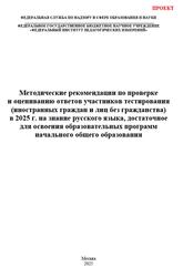 Русский язык, 1-4 классы, Методические рекомендации по проверке и оцениванию ответов тестирования иностранных граждан, Проект, Дощинский Р.А., Швецова Е.В., Масандилова И.Л., 2025
