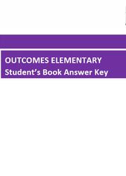 Outcomes Elementary, Student's Book, Answer Key