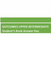 Outcomes Upper Intermediate, Student's Book, Answer Key