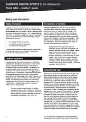 Cambridge English Empower B1, Pre-intermediate, Video Extra, Teacher's Notes