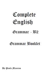 Complete English, Grammar-B2, Grammar booklet, Mancino P.