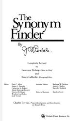 The Synonym Finder, Rodale J.I., 1978