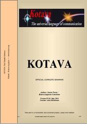 Kotava, Official complete grammar, Version IV.03, May 2016, Huchelmann A., 2018