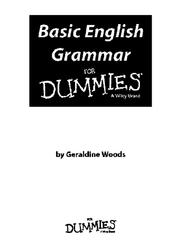 Basic English Grammar For Dummies, Woods G., 2015