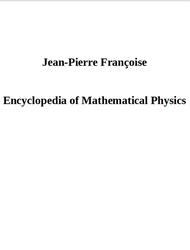 Encyclopedia of Mathematical Physics, Jean-Pierre Françoise
