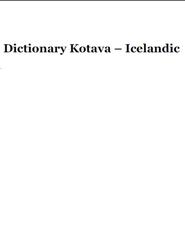 Dictionary Kotava-Icelandic, 2007